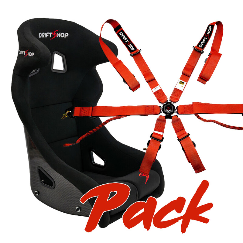 DriftShop Circuit Carbon Bucket Seat + 6-Point Harness (FIA) Discount Pack